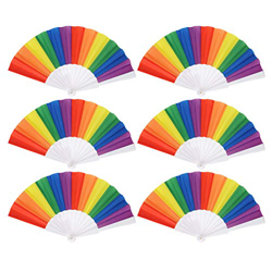 Zerodis 6 Uds. Abanicos plegables a mano Ventilador Decoración Ornamento 6pcs Ventilador plegable de mano Plegable Ventilador de mano características
