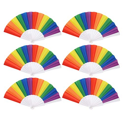 Zerodis 6 Uds. Abanicos plegables a mano Ventilador Decoración Ornamento 6pcs Ventilador plegable de mano Plegable Ventilador de mano