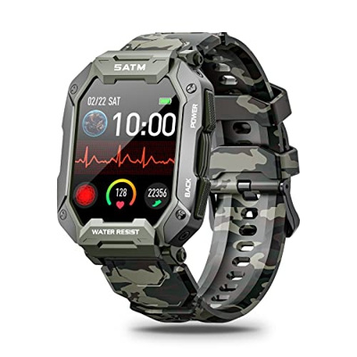 XINGHESF Reloj Inteligente Hombre, 2022 1,71" Smartwatch con 5ATM, 24 Modos Deporte, Pulsómetro, Monitor de Sueño, SpO2, Smartwatch Hombre, Reloj Depo