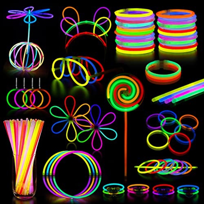 ONLYFUN 243 PCS Pulseras Luminosas Fluorescentes, Barras Luminosas Fluorescentes, Fiesta Neon, Decoracion Cumpleaños, Decoracion Fiesta