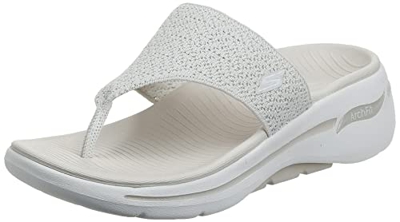 Skechers GO WALK ARCH FIT WEEKENDER, Sandalias para Mujer, Natural Textile, 38 EU