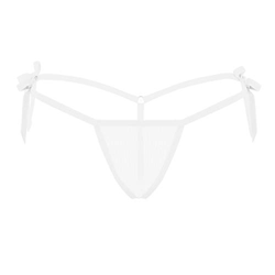 IEFIEL Sexy Mini Tanga Mujer Slips Malla Transparente Ropa Interior Braguitas Bikini T Back G-String Thong Blanco One Size en oferta