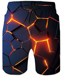 ALISISTER Bañadores de Natación Hombre Cool 3D Geometría Impresión Pantalones Corto Verano Secado Rápido Boardshorts con Forro de Malla M en oferta