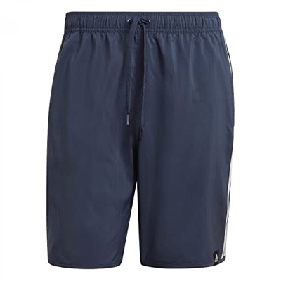 adidas 3S CLX SH CL Swim Trunks, Mens, Crew Navy/White, Medium