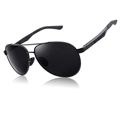 CGID Al-Mg Pilot gafas de sol polarizadas UV400, bisagras de resorte duplicadas completas gafas de sol para Hombres Mujeres