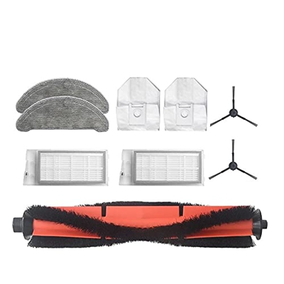 Qtrednrry 10 piezas de rodillos laterales escobas HEPA filtro fregona TüCher bolsa para EVE Plus robot aspirador piezas