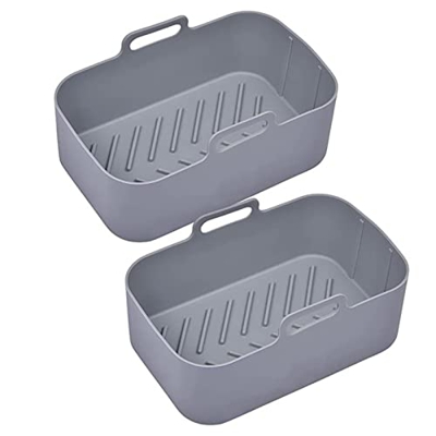 Uennm Cesta de silicona para freidora de aire, para freidora Ninja Foodi DZ201/DZ401 Dual Air, 2 unidades reutilizables Air Fryer Pot forro antiadhere
