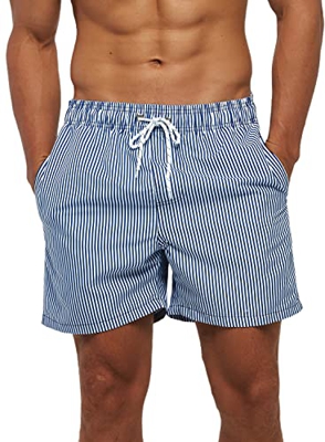 Bañador Hombre Corto con Bolsillo Bañadores de Playa Ligero Swim Shorts con Cordón Bañadores de Natación Hidrófugo Bañadores de Surf con Forro de Mall