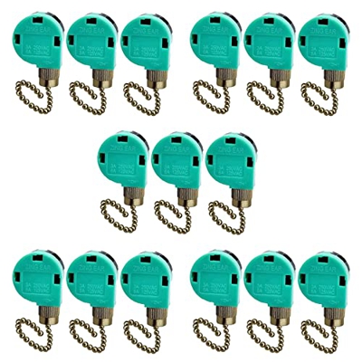 Potadak Paquete de 15 Interruptores de Ventilador de Techo 3 Velocidades 4 Cables Oreja ZE-268S6 Interruptor de Cadena de Tracción del Ventilador Cont