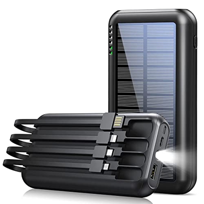 AVCITY Power Bank para Exteriores 26800Mah, Cargador Portátil USB C, 4 Salidas, 3 Entradas Y Linterna, Cargador De Teléfono Power Bank con 4 Cables, C