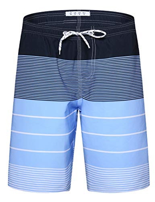 APTRO Bañadores de natación, Pantalones Cortos de los Hombres de Secado rápido Playa Surf Pantalones Cortos de natación Tallas Grandes Raya Azul K13 L