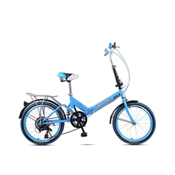 Wonzone ddzxc Bicicletas Eléctricas Bicicleta Plegable 20 Pulgadas Portátil con Velocidad Variable Amortiguador Bicicleta Adulto Hombre y Mujer (Color en oferta