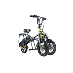 Wonzone ddzxc Bicicletas Eléctricas 14 "Bicicleta Eléctrica De Tres Ruedas Batería De Litio De Larga Vida De Batería Doble Batería Plegable Ebike en oferta