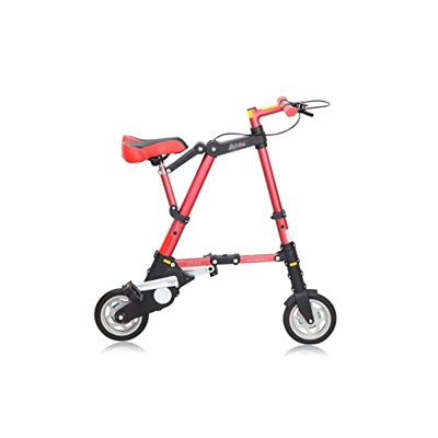 Wonzone ddzxc Bicicletas Eléctricas Fácil De Llevar Bicicleta Plegable (Color: Rojo)