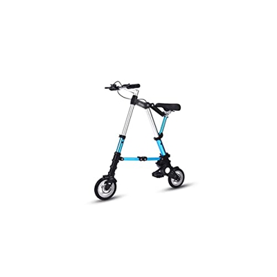 Wonzone ddzxc Bicicletas Eléctricas Plegable Mini Ultraligero Plegable Bicicleta Portátil Scooter Al Aire Libre Bicicleta Sin Inflación (Color: Azul)