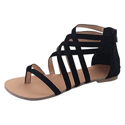 Sandalia para mujer, sandalias planas para mujer, verano Gladiador zapatos romanos, encaje abierto para cordones tacón romano zapatos de mujer sandali precio