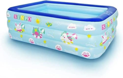 HAOIOPM Piscina hinchable de 150 x 110 x 50 cm rectangular para niños pequeños, niños, adultos y familias, jardín, al aire libre en oferta