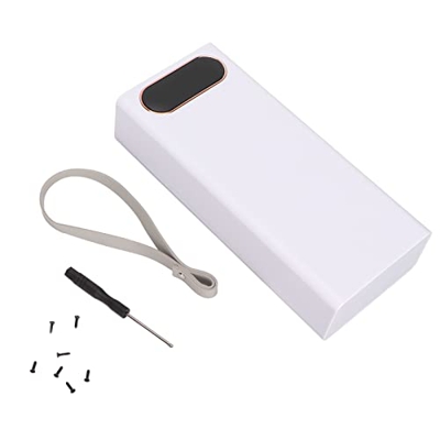 FUWE 18650 Power Bank Case, Compact 2 USB Output Portable 18650 DIY Power Bank Smart Universal para la Mayoría de los Teléfonos Móviles(Blanco)
