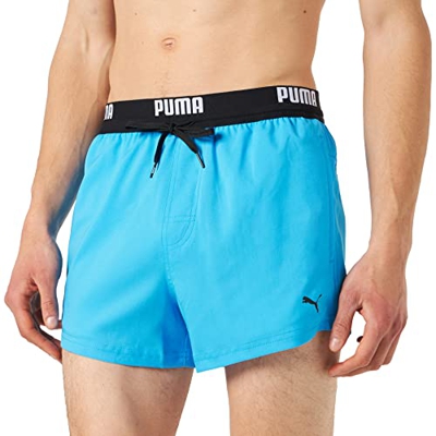 PUMA Logo Short Length Swim Shorts Bermudas, Azul, XL para Hombre