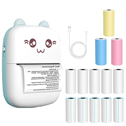 DAJASD Mini Impresora, Impresora fotográfica térmica, Impresora fotográfica con 13 Rollos Papel, Impresora térmica Bolsillo, Compatible para Sistema A características