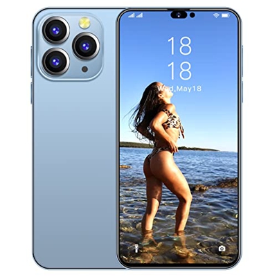 OLIPPO i14proMax Smartphone 6.8 Pulgadas HD Teléfono móvil 7800 mAh batería 5G Smartphone Dual SIM Desbloqueo Facial Tres cámaras con AI 4 GB RAM, 64 