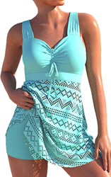 PANOZON Tankinis Cuello V Bañador Deportivo Mujer 2 Piezas de Tirantes Conjunto de Bikinis Braguita Alta (XL, Azul 2) precio