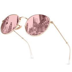 GQUEEN Gafas de Sol Hombre Mujer Redondo Clasicas Polarizadas Retro Espejo con Protección UV400 Gafas MFP7 características