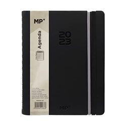 MP Agenda 2023 con Vista Diaria, Tapa Blanda con Cinta de Registro, Dia por Página, Tamaño A4, Planificador con Vista Horizontal, Anillas y Banda de R en oferta