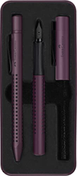 Faber-Castell 201530 Grip Edition, Berry - Set de regalo con pluma M y bolígrafo XB en estuche de metal en oferta