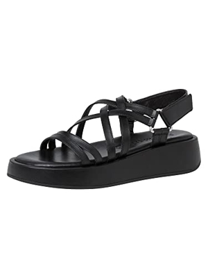 Tamaris 1-1-28274-38, Sandalias con cuña Mujer, Negro, 38 EU