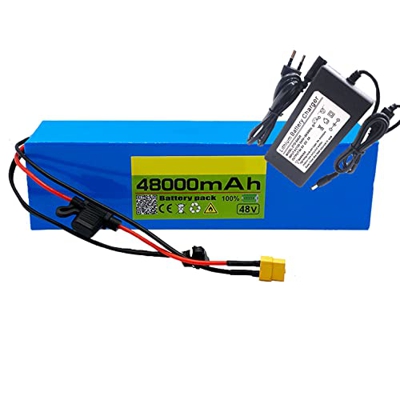 48V 48Ah Batería de Bicicleta Eléctrica,18650 Impermeable Recargable E-Bike Batería De Iones De Litio con 54.6V 2A Cargador Y BMS Adecuado para Motor 
