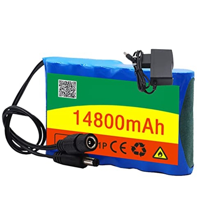 Batería de Litio 18650 6S1P 12V 14800Mah Batería Recargable Paquete de batería de Litio con BMS + Cargador