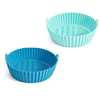 Herxermeny Freidoras de Aire, Olla de Silicona, Freidoras de Aire Seguras para Alimentos, Accesorios para Horno, Paquete de 2, Freidoras de Aire Reuti