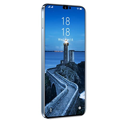 OLIPPO i14proMax Dual SIM Face Unlock 7800mAh Batería Smartphone 6.8 Pulgadas HD Teléfono móvil 5G Tres cámaras con AI Face ID,Blue,L