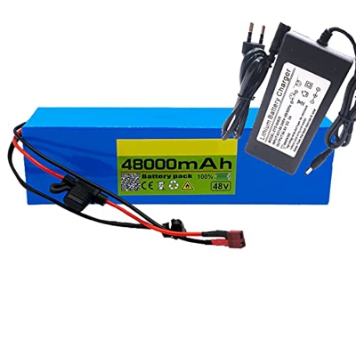 Batería Bicicleta Eléctrica De 48V 48Ah Batería Iones Litio Bicicleta Eléctrica De Paquete Batería Litio Scooter Eléctrico con Cargador para 200W 350W