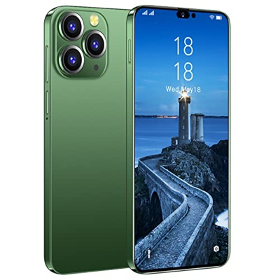 OLIPPO i14proMax 5G Teléfono Inteligente Barato Teléfonos celulares Baratos y Buenos Pantalla de 6.8 Pulgadas Face ID Dual SIM,Verde,L