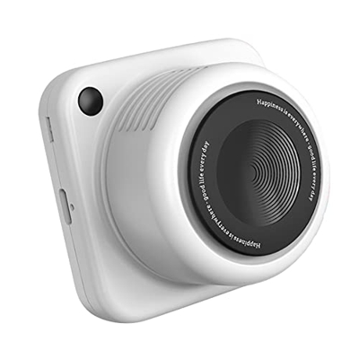 Waazi Ventilador del Cuello Colgante con Forma de CáMara Mini Ventilador PortáTil con Forma de CáMara USB Recargable Silencioso Creativo PequeñO Enfri