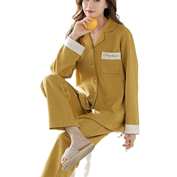 Pijama Mujer Verano, Pjs para Mujer Conjuntos De Pijamas Esponjosos De Invierno Conjunto Creativo Estampado A Cuadros Pijamas De Algodón Amarillo Casu características