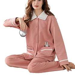 Pijama Mujer Verano, Pjs para Mujer Conjuntos De Pijamas Esponjosos De Invierno Conjunto Novedad Estampado De Conejo A Cuadros Pijamas De Algodón Rosa características