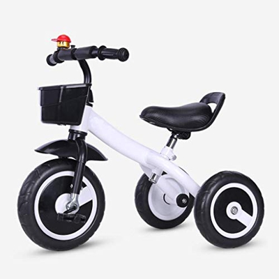 MIJIE Triciclo Plegable Triciclo portátil Triciclo Triciclo Triciclo, Triciclo de Ruedas sólidas para Exteriores de 2 a 6 años, Asiento Ajustable Tric