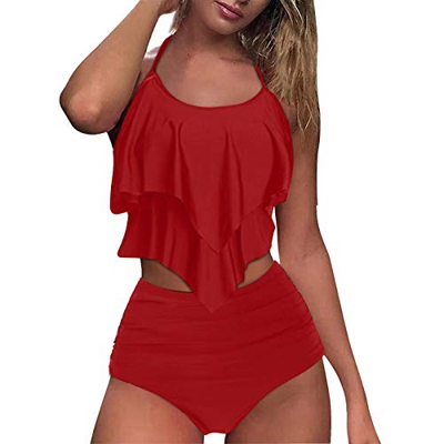 2021 Nuevo Mujer Bikini Trajes de Baño, Moda Mujer Dos Piezas Ropa de Playa Conjunto de Bikinis Impresión Sexy Push up Bikini Tankinis Mujer 2 Piezas 