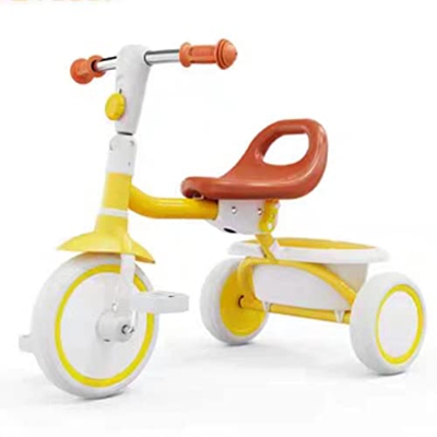 ANUGU Triciclo para niños, Bicicleta de Movilidad Plegable para Ciclistas, Juguetes de Ciclismo, Regalos de cumpleaños para niños y niñas (Yellow)