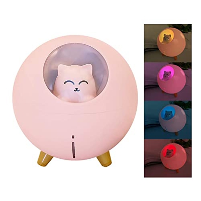 Generic Humidificador de aire, 220 ml, mini USB Air Humidifier, humidificador ultrasónico silencioso, luz de respiración colorida, humidificador de es