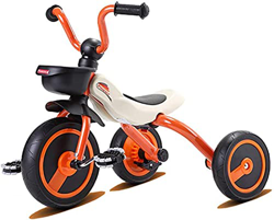 ANUGU Triciclo para niños, Triciclo para niños Plegable bidireccional, Adecuado para niños de 3 a 6 años, Juguetes para niños y niñas, (Orange) en oferta