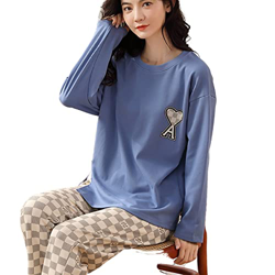 Pijama Mujer Sexy, Pjs Para Mujer Conjuntos De Pijamas De Manga Larga De Invierno Conjunto Creativo Amor Corazón Estampado A Cuadros Pijamas De Algodó características