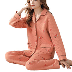 Pijama Mujer Sexy, Pjs Para Mujer Conjuntos De Pijamas Esponjosos De Invierno Conjunto De Pijamas De Algodón Naranja Con Estampado De Corazón De Amor  características