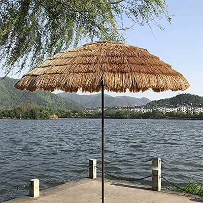 Parasol voladizo de jardín, sombrilla de paja, sombrillas para piscina exterior, sombrilla de patio con techo de paja, sombrilla impermeable al aire l