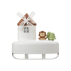 ZHDOKA Humidificador Cool Mist (tanque de agua de 650 ml), bonito humidificador portátil de molino de viento con difusor y música, humidificador de vi características
