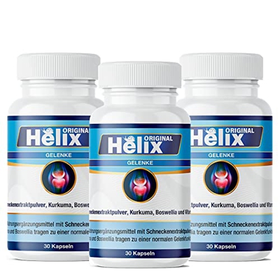 Helix Original - Suplemento natural para dolores articulares con cúrcuma, boswelia, extracto proteico del caracol y vitamina C para la formación del c