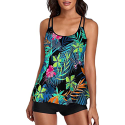 VEMOW Tankini para Mujer Bañador Mujer Reductor Barriga Push up Cintura Alta Dos Piezas Tankini Bañadores Trajes Ropa de Baño Natacion Playa Piscina D precio